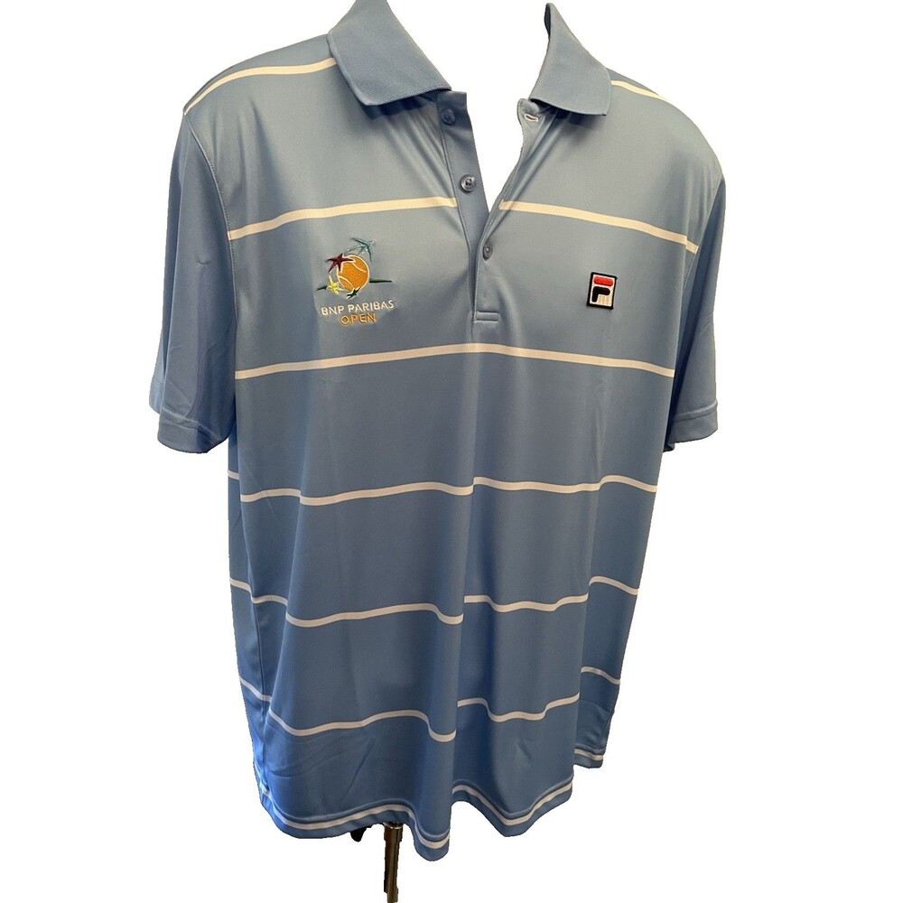 Fila BNP Paribas Open Polo Shirt Fila Tennis shirt Blue & White New‎ with tags L